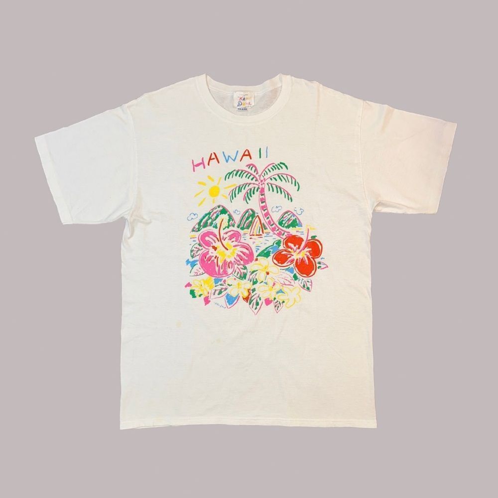 Vtg 80s Ken Done Hawaii Retro Art Nature Single Stitch T-shirt